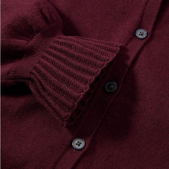 Boden Frederica Pointelle Wool Blend Cardigan in Deep Wisteria - Picture 13 of 16